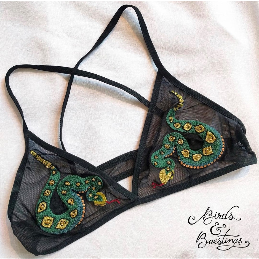 Serpent beaded bralette / Bikini Top🐍